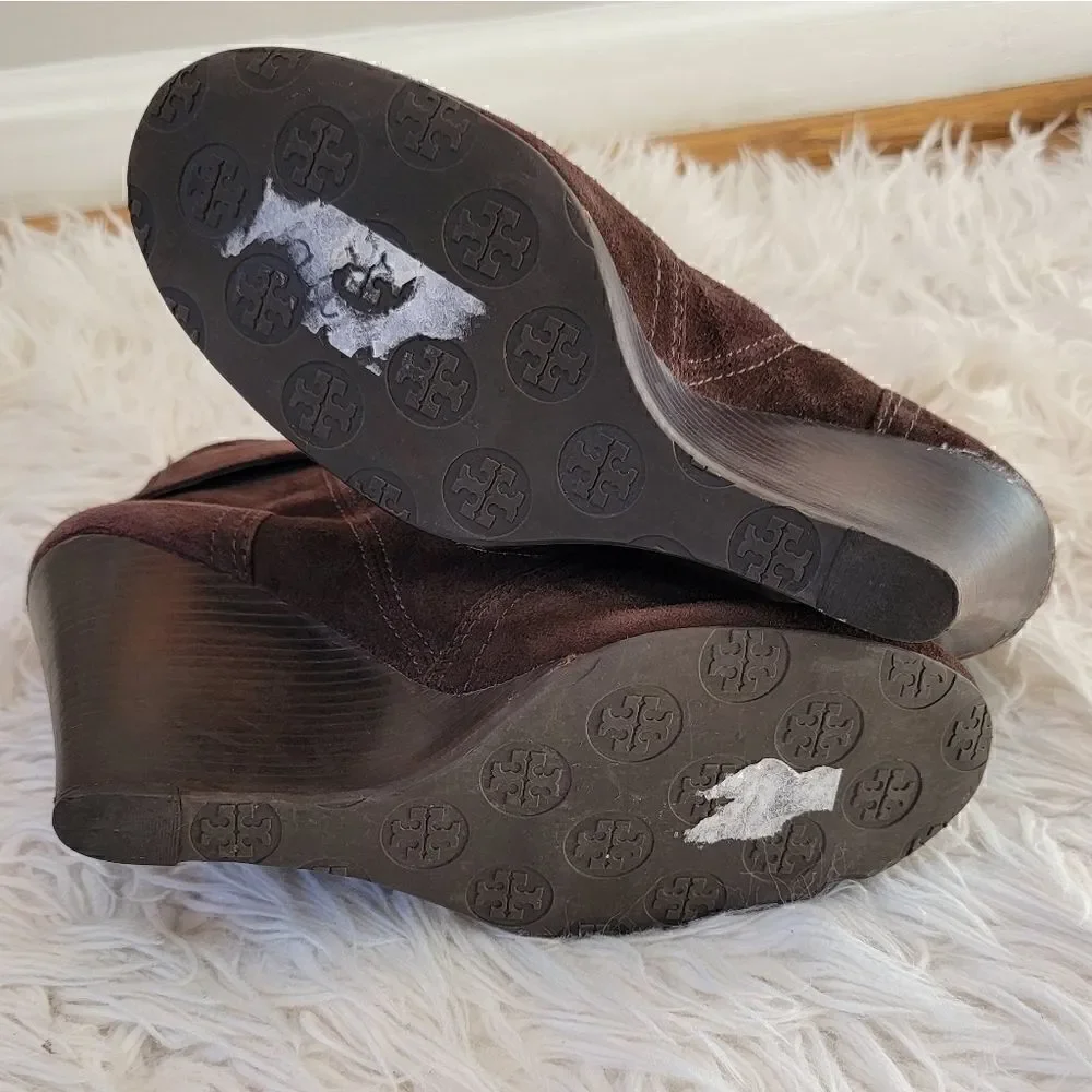Tory Burch Brown Suede Ankle Boots 8.5